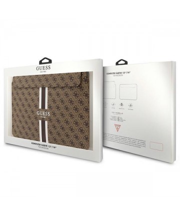Guess 4G Printed Stripes cover for a 14" laptop - brown