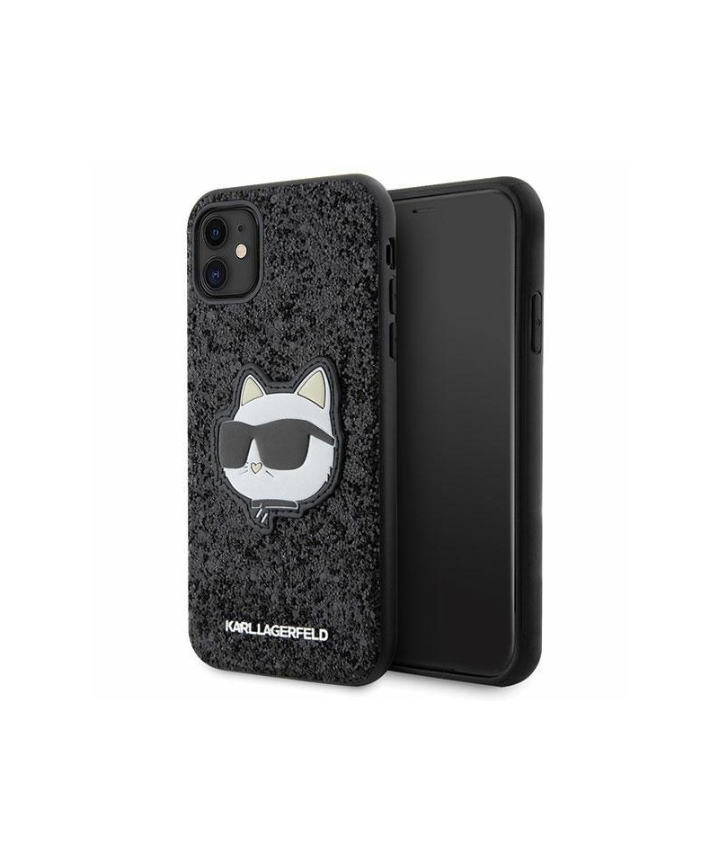 Karl Lagerfeld KLHCN61G2CPK iPhone 11 / Xr 6.1" black/black hardcase Glitter Choupette Patch