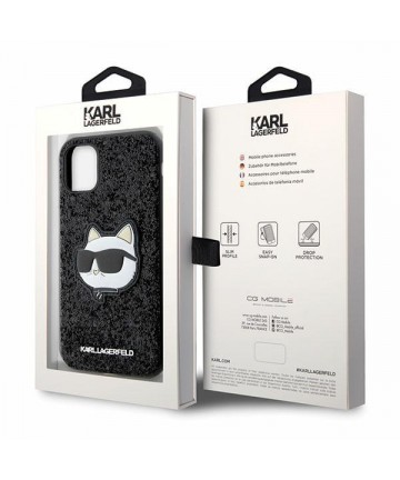 Karl Lagerfeld KLHCN61G2CPK iPhone 11 / Xr 6.1" black/black hardcase Glitter Choupette Patch