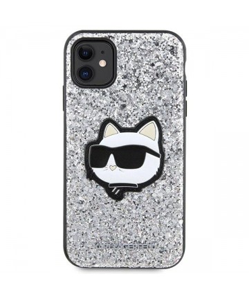 Karl Lagerfeld KLHCN61G2CPS iPhone 11 / Xr 6.1" silver/silver hardcase Glitter Choupette Patch