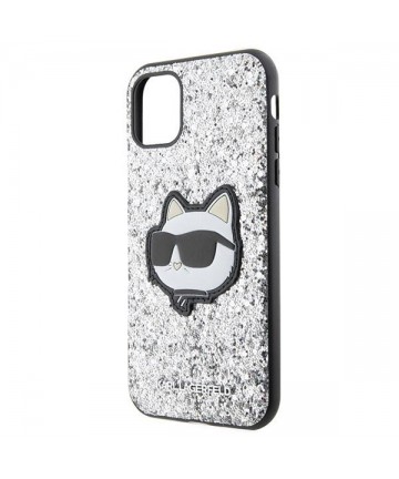 Karl Lagerfeld KLHCN61G2CPS iPhone 11 / Xr 6.1" silver/silver hardcase Glitter Choupette Patch