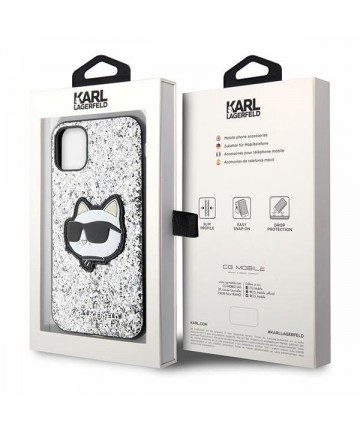 Karl Lagerfeld KLHCN61G2CPS iPhone 11 / Xr 6.1" silver/silver hardcase Glitter Choupette Patch