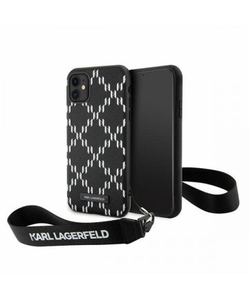 Karl Lagerfeld KLHCN61SAKLMBSK iPhone 11 / Xr 6.1" black/black hardcase Monogram Losange Saffiano