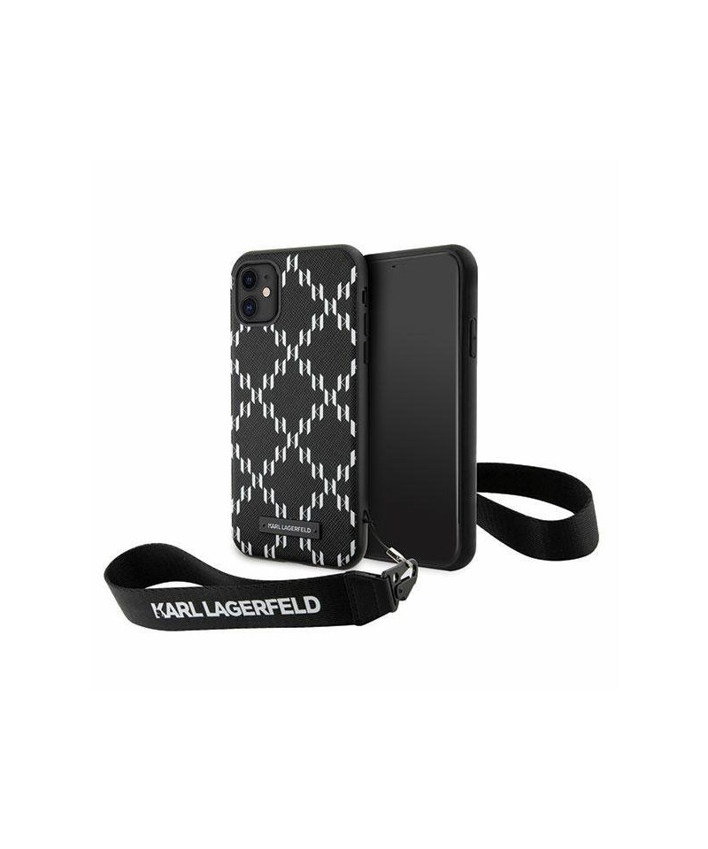 Karl Lagerfeld KLHCN61SAKLMBSK iPhone 11 / Xr 6.1" black/black hardcase Monogram Losange Saffiano