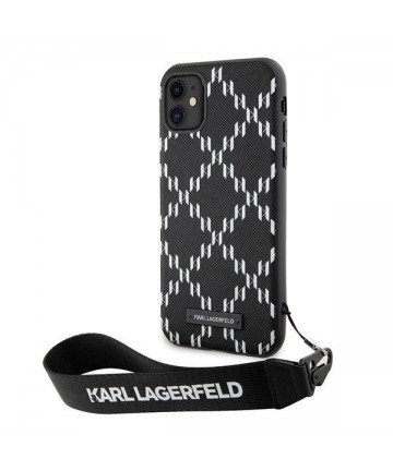 Karl Lagerfeld KLHCN61SAKLMBSK iPhone 11 / Xr 6.1" black/black hardcase Monogram Losange Saffiano
