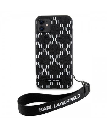 Karl Lagerfeld KLHCN61SAKLMBSK iPhone 11 / Xr 6.1" black/black hardcase Monogram Losange Saffiano
