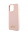 Guess GUHCP13XLSLMGLP iPhone 13 Pro Max 6.7" light pink/light pink hardcase Silicone Script Gold Logo