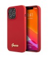 Guess GUHCP13XLSLMGRE iPhone 13 Pro Max 6.7" red/burgundy hard case Silicone Vintage Gold Logo