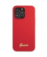 Guess GUHCP13XLSLMGRE iPhone 13 Pro Max 6.7" red/burgundy hard case Silicone Vintage Gold Logo