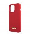 Guess GUHCP13XLSLMGRE iPhone 13 Pro Max 6.7" red/burgundy hard case Silicone Vintage Gold Logo