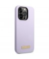 Guess GUHMP14LSBPLU iPhone 14 Pro 6.1" purple/purple hard case Silicone Logo Plate MagSafe