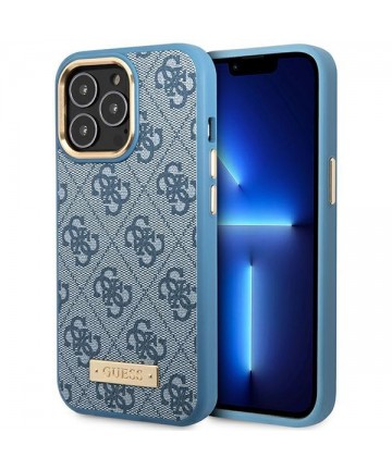 Guess GUHMP14LU4GPRB iPhone 14 Pro 6.1" blue/blue hard case 4G Logo Plate MagSafe