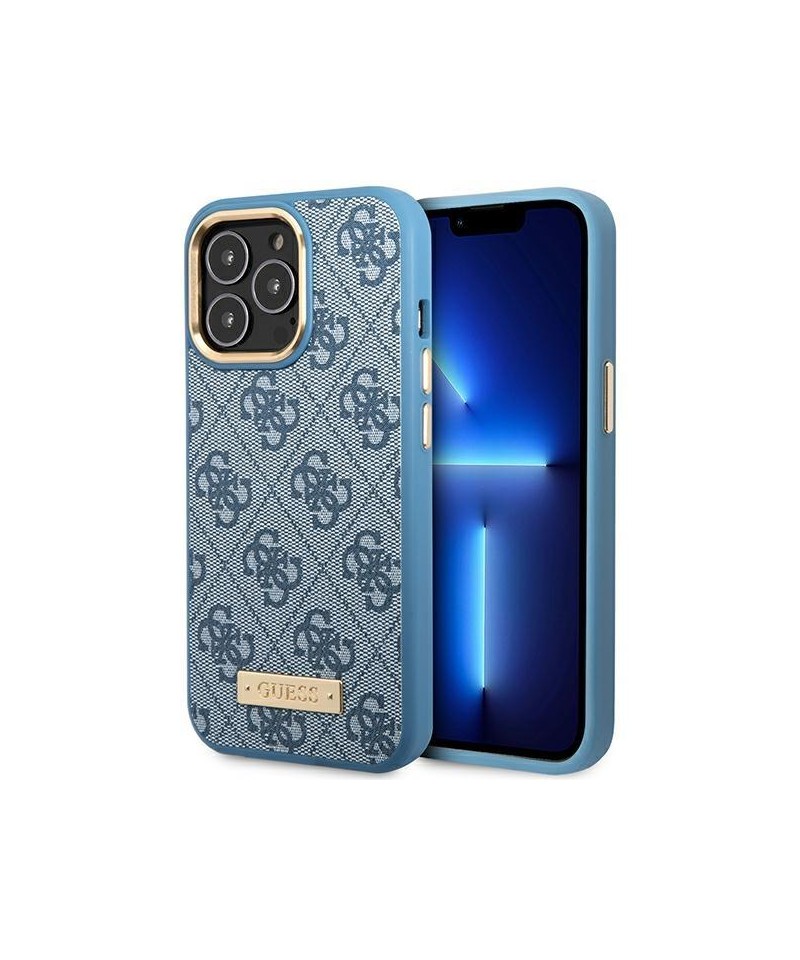 Guess GUHMP14LU4GPRB iPhone 14 Pro 6.1" blue/blue hard case 4G Logo Plate MagSafe