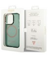 Guess GUHMP14XHTCMA iPhone 14 Pro Max 6.7" green/khaki hard case Gold Outline Translucent MagSafe