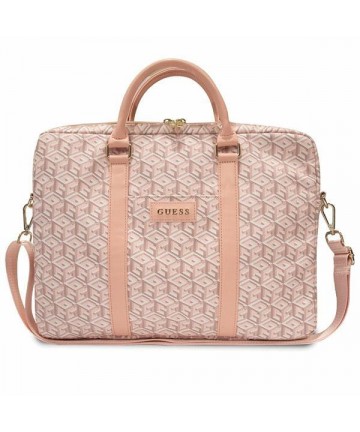 Guess GCube Stripes bag for a 16" laptop - pink