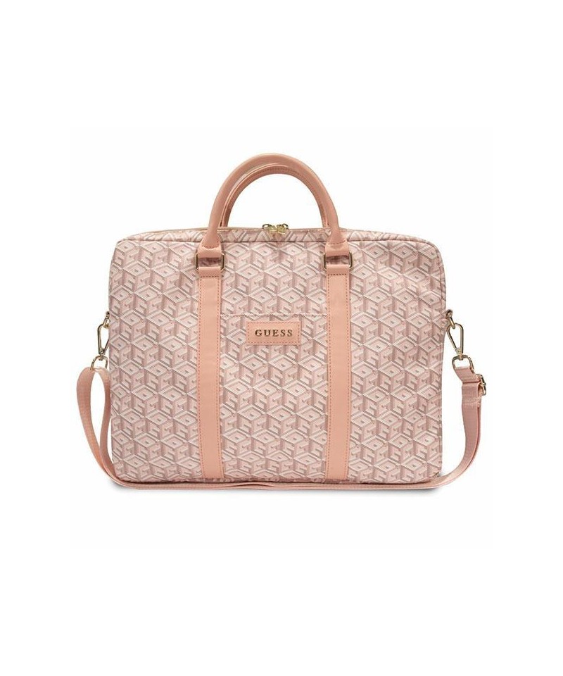 Guess GCube Stripes bag for a 16" laptop - pink