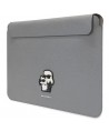 Karl Lagerfeld Saffiano Karl&Choupette case for a 14" laptop - silver