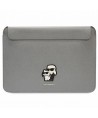Karl Lagerfeld Saffiano Karl&Choupette case for a 16" laptop - silver