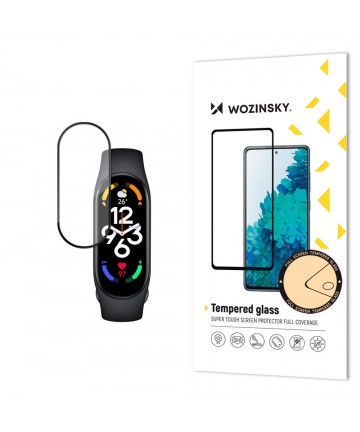 Durable Wozinsky Full Glue Full Screen Tempered Glass with Frame for Xiaomi Mi Band 8 - Black