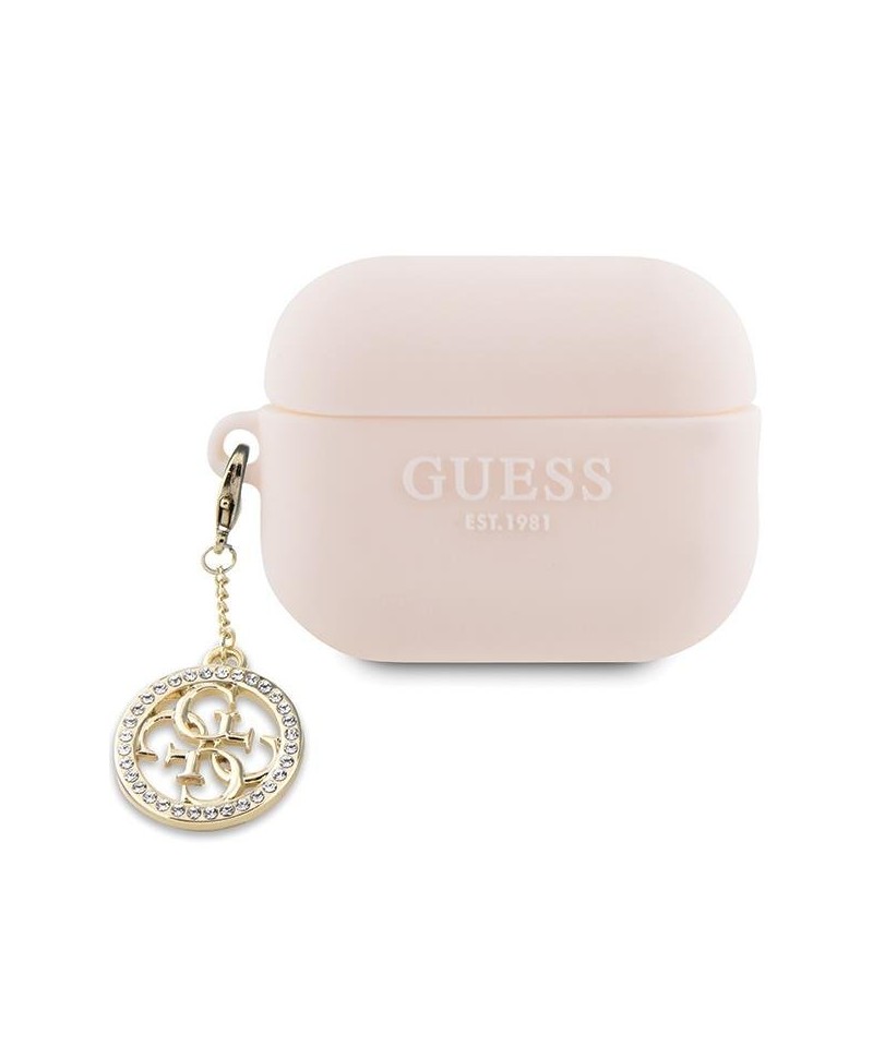 Guess GUAP23DSLGHDP AirPods Pro 2 cover pink/pink 3D Rubber 4G Diamond Charm