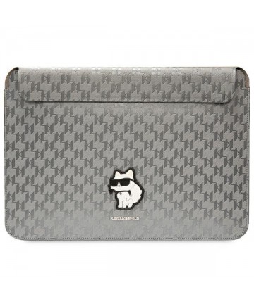 Karl Lagerfeld Saffiano Monogram Choupette case for a 14" laptop - silver