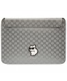 Karl Lagerfeld Saffiano Monogram Choupette case for a 14" laptop - silver