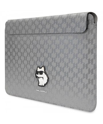 Karl Lagerfeld Saffiano Monogram Choupette case for a 14" laptop - silver