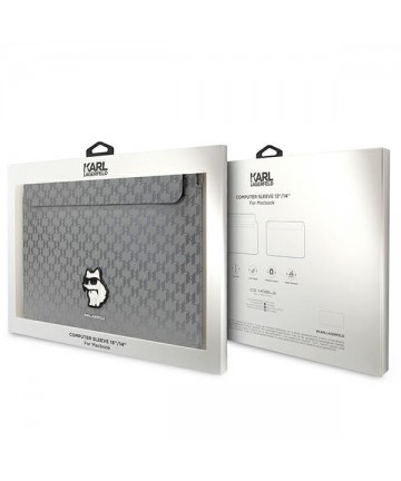 Karl Lagerfeld Saffiano Monogram Choupette case for a 14" laptop - silver