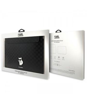 Karl Lagerfeld Saffiano Monogram Choupette case for a 14" laptop - black