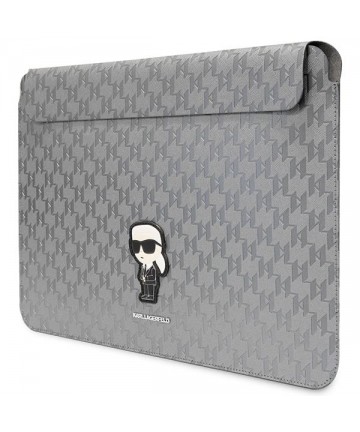 Karl Lagerfeld Saffiano Monogram Ikonik case for a 14" laptop - silver
