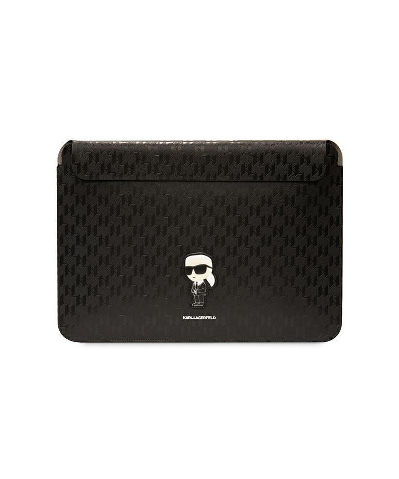 Karl Lagerfeld Saffiano Monogram Ikonik case for a 14" laptop - black