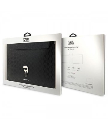Karl Lagerfeld Saffiano Monogram Ikonik case for a 14" laptop - black