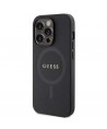 Guess GUHMP14LPSAHMCK case for iPhone 14 Pro - black Saffiano MagSafe