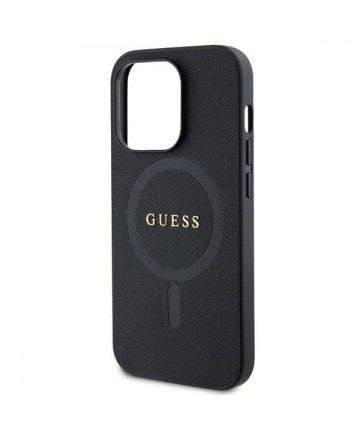 Guess GUHMP14LPSAHMCK case for iPhone 14 Pro - black Saffiano MagSafe