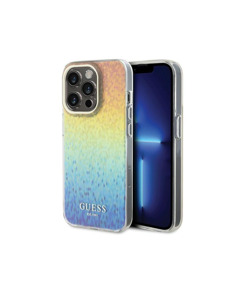 Guess IML Faceted Mirror Disco Iridescent case for iPhone 15 Pro - multicolored