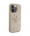 Guess Glitter Script Big 4G iPhone 15 Pro Case - Gold