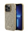 Guess Disco Metal Script case for iPhone 15 Pro - gold