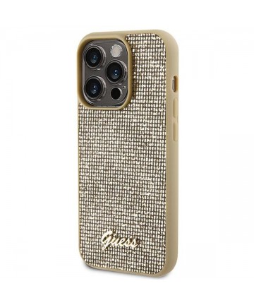Guess Disco Metal Script case for iPhone 15 Pro - gold