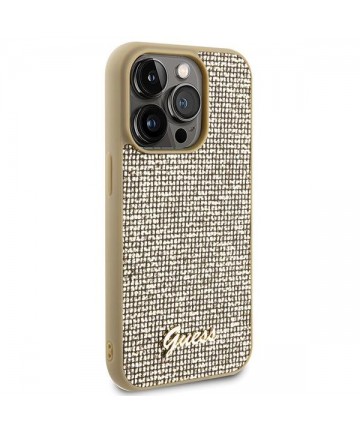 Guess Disco Metal Script case for iPhone 15 Pro - gold