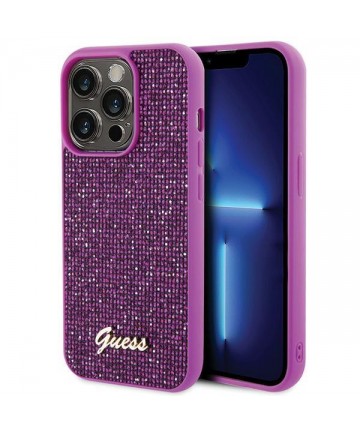 Guess Disco Metal Script case for iPhone 15 Pro - pink