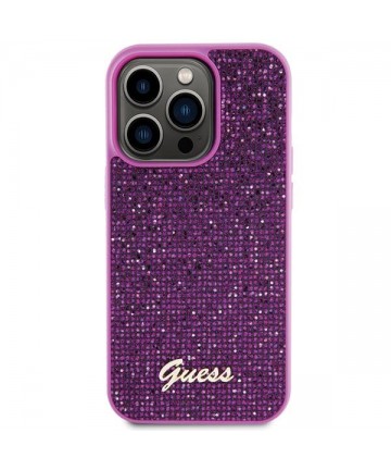 Guess Disco Metal Script case for iPhone 15 Pro - pink