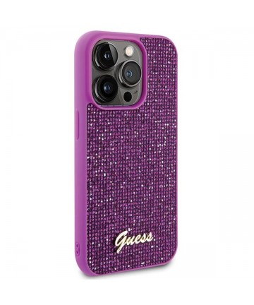 Guess Disco Metal Script case for iPhone 15 Pro - pink