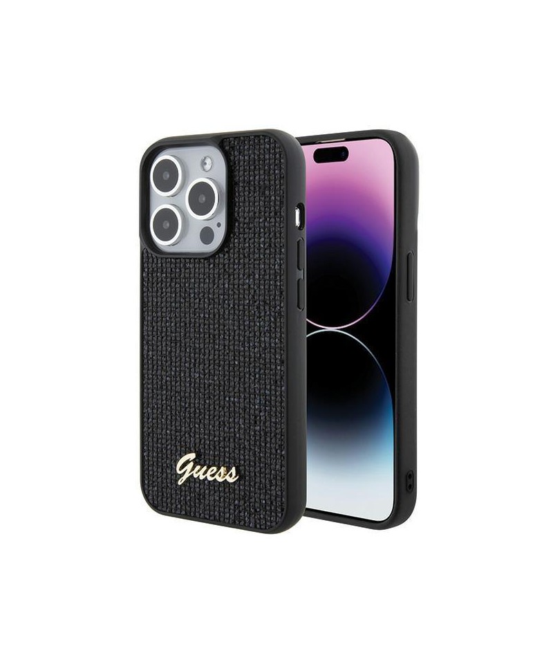 Guess Disco Metal Script case for iPhone 15 Pro - black