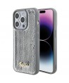 Guess Sequin Script Metal case for iPhone 15 Pro - silver
