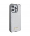 Guess Sequin Script Metal case for iPhone 15 Pro - silver