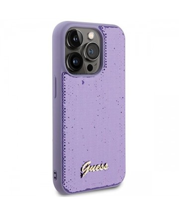Guess Sequin Script Metal case for iPhone 15 Pro - purple