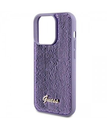 Guess Sequin Script Metal case for iPhone 15 Pro - purple