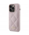 Guess Quilted Metal Logo case for iPhone 15 Pro - pink