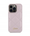 Guess Quilted Metal Logo case for iPhone 15 Pro - pink