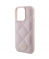 Guess Quilted Metal Logo case for iPhone 15 Pro - pink